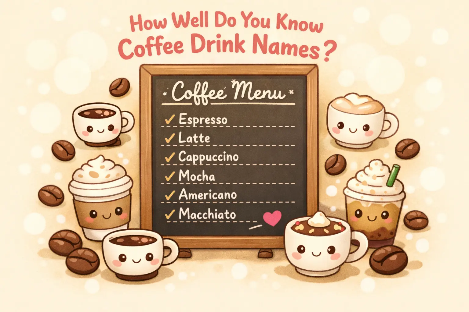 How Well Do You Know Coffee Drink Names? quiz cover